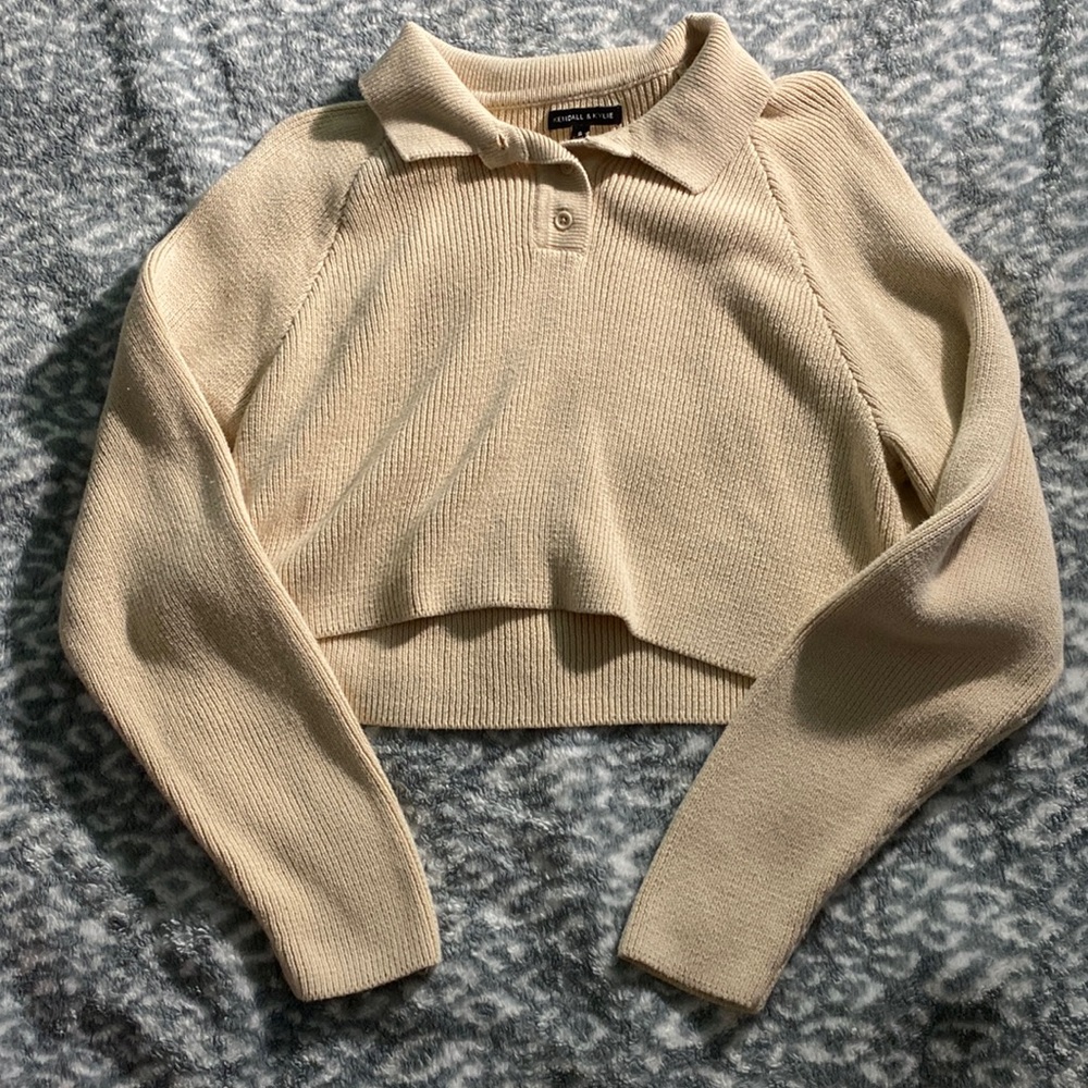 kendall & kylie khaki sweater size small